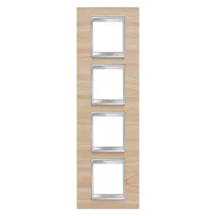   Gewiss Chorus Lux International GW16229LA Négyes keret (8 modul) függőleges elhelyzéssel juhar - Fa hatású Technopolimer (Gewiss GW16229LA)