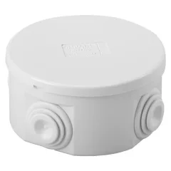   Gewiss GW44002 műanyag falon kivüli kerek kötődoboz 80x40 lépcsős gumi átvezétővel IP44 világosszürke (Gewiss GW44002)