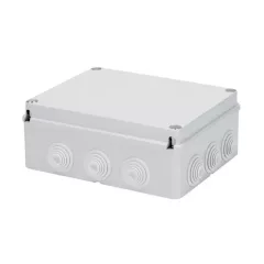   Gewiss GW44008 műanyag falon kivüli kötődoboz 240x190x90 lépcsős gumi átvezétővel IP55 világosszürke (Gewiss GW44008)