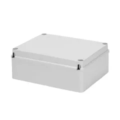   Gewiss GW44208 műanyag falon kívüli kötődoboz 240x190x90 teli fedéllel, simafalú, IP56 világosszürke (Gewiss GW44208)