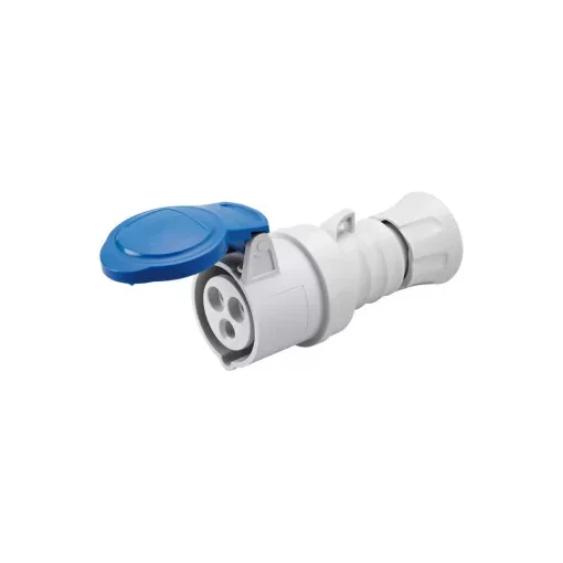 Gewiss GW62004H ipari csatlakozó lengő dugalj egyenes 3P (2P+F) 16A IP44, 200-250V 50/60 Hz, csavaros csatlakozás