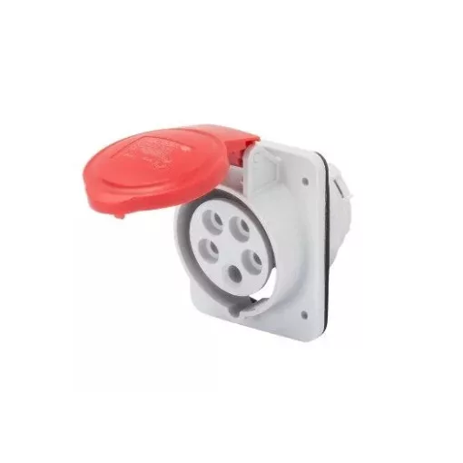 Gewiss GW62210H ipari csatlakozó beépíthető dugalj 10º ferde 5P (3P+N+F) 16A IP44, 380-415V 50/60 Hz, csavaros csatlakozás