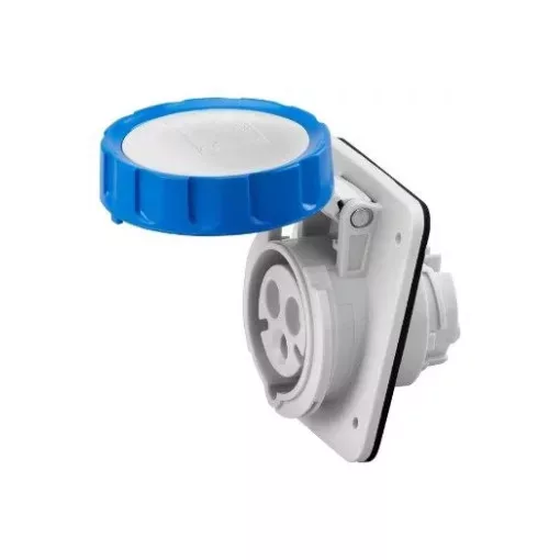Gewiss GW62227H ipari csatlakozó beépíthető dugalj 10º ferde 3P (2P+F) 16A IP67, 200-250V 50/60 Hz, csavaros csatlakozás