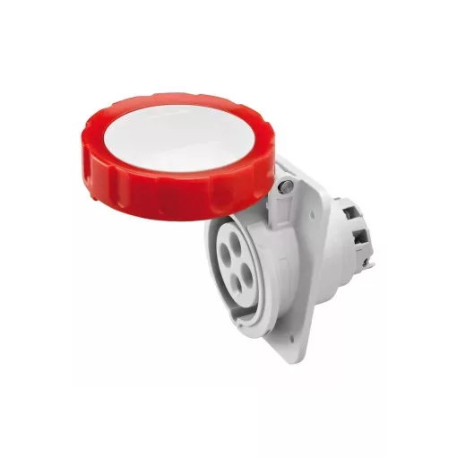 Gewiss GW62231H ipari csatlakozó beépíthető dugalj 10º ferde 4P (3P+F) 16A IP67, 380-415V 50/60 Hz, csavaros csatlakozás