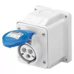   Gewiss GW62404 ipari csatlakozó rögzíthető dugalj 10º ferde 3P (2P+F) 16A IP44, 200-250V 50/60 Hz, csavaros csatlakozás