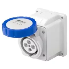   Gewiss GW62426 ipari csatlakozó rögzíthető dugalj 10º ferde 3P (2P+F) 16A IP67, 200-250V 50/60 Hz, csavaros csatlakozás