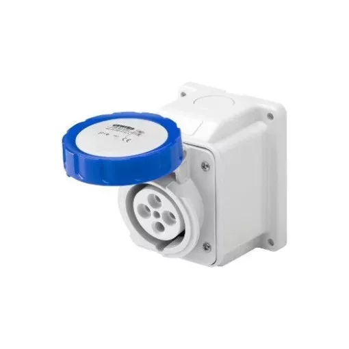 Gewiss GW62426 ipari csatlakozó rögzíthető dugalj 10º ferde 3P (2P+F) 16A IP67, 200-250V 50/60 Hz, csavaros csatlakozás