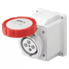   Gewiss GW62430 ipari csatlakozó rögzíthető dugalj 10º ferde 4P (3P+F) 16A IP67, 380-415V 50/60 Hz, csavaros csatlakozás