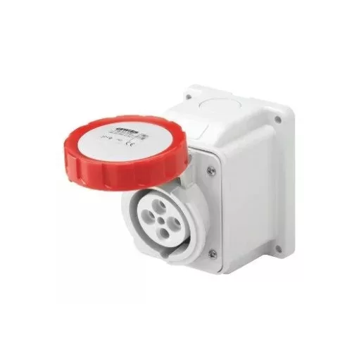 Gewiss GW62430 ipari csatlakozó rögzíthető dugalj 10º ferde 4P (3P+F) 16A IP67, 380-415V 50/60 Hz, csavaros csatlakozás