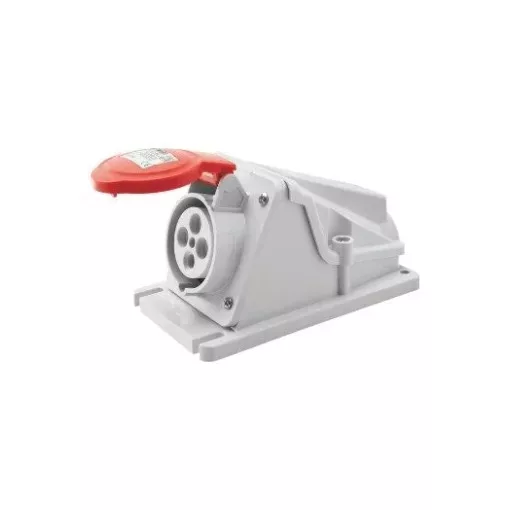 Gewiss GW62481 ipari csatlakozó rögzíthető dugalj 90° 4P (3P+F) 16A IP44, 380-415V 50/60 Hz, csavaros csatlakozás