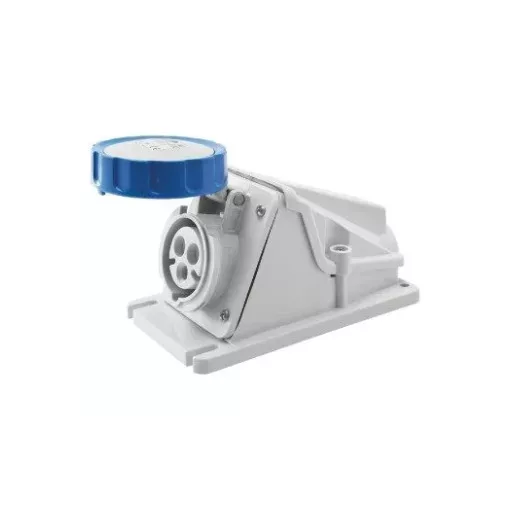 Gewiss GW62499 ipari csatlakozó rögzíthető dugalj 90° 3P (2P+F) 16A IP67, 200-250V 50/60 Hz, csavaros csatlakozás