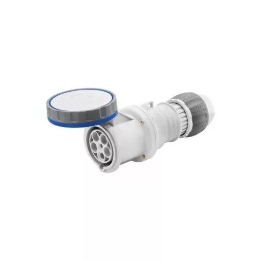 Gewiss GW63048H ipari csatlakozó lengő dugalj egyenes 3P (2P+F) 63A IP67, 200-250V 50/60 Hz, csavaros csatlakozás
