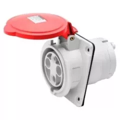   Gewiss GW63221H ipari csatlakozó beépíthető dugalj 10º ferde 5P (3P+N+F) 63A IP44, 380-415V 50/60 Hz, csavaros csatlakozás