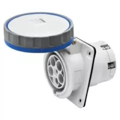   Gewiss GW63249H ipari csatlakozó beépíthető dugalj 10º ferde 3P (2P+F) 63A IP67, 200-250V 50/60 Hz, csavaros csatlakozás