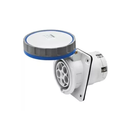 Gewiss GW63249H ipari csatlakozó beépíthető dugalj 10º ferde 3P (2P+F) 63A IP67, 200-250V 50/60 Hz, csavaros csatlakozás