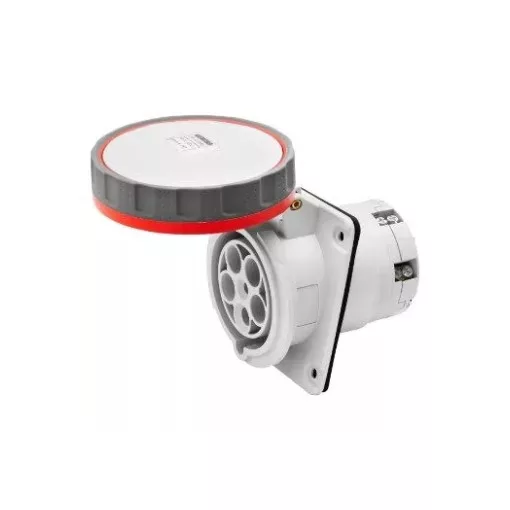Gewiss GW63253H ipari csatlakozó beépíthető dugalj 10º ferde 4P (3P+F) 63A IP67, 380-415V 50/60 Hz, csavaros csatlakozás
