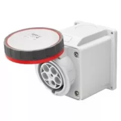   Gewiss GW63452 ipari csatlakozó rögzíthető dugalj 10º ferde 4P (3P+F) 63A IP67, 380-415V 50/60 Hz, csavaros csatlakozás