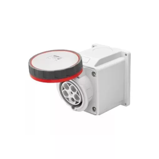 Gewiss GW63452 ipari csatlakozó rögzíthető dugalj 10º ferde 4P (3P+F) 63A IP67, 380-415V 50/60 Hz, csavaros csatlakozás