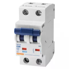   Gewiss GW91546 RB60 Kismegszakító 2P 10A - C karakterisztika 6kA 2 modul (Gewiss GW91546)
