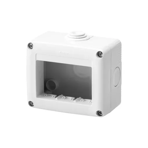 Gewiss GW27003 – IP40 Védett Falon Kívüli Szerelvénydoboz – 27 COMBI Sorozat – 3 modulos (vízszintes) – SYSTEM Kompatibilis