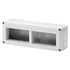   Gewiss GW27006 – IP40 Védett Falon Kívüli Szerelvénydoboz – 27 COMBI Sorozat – 8 modulos (4×2 vízszintes többszörös) – SYSTEM Kompatibilis