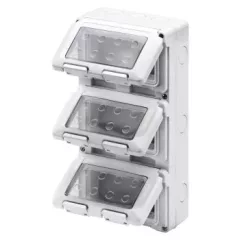   Gewiss GW27052 – IP55 Vízálló Falon Kívüli Szerelvénydoboz – 27 COMBI Sorozat – 12 Modulos (4×3 függőleges) – SYSTEM Kompatibilis