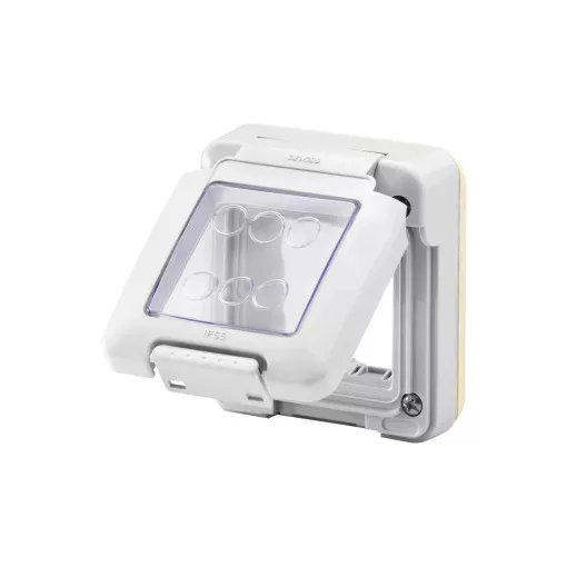 Gewiss GW27401 – COMBI IN Vízálló Burkolat – 2 Modulos – SYSTEM – IP55 – Szürke RAL 7035