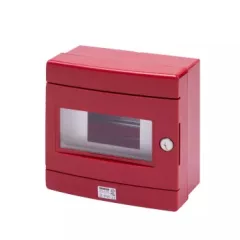   Gewiss GW42202 – 42 RV Vízálló Vészhelyzeti Doboz DIN Sínnel – 8 Modul EN50022 – IP55 – Piros RAL 3000
