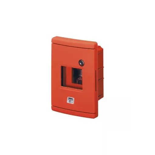 Gewiss GW42231 – 42 RV Süllyesztett Vízálló Vészhelyzeti Doboz – 4 Modul EN50022 DIN Sínnel – IP55 – Piros RAL 3000