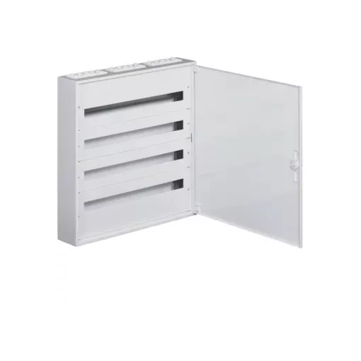 Hager Univers FW436WT Fém mezős elosztó, 144 modul, 4 sor, 791x787x150mm, teli ajtóval, IP30, falon kívüli, Univers (Hager FW436WT)