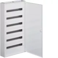   Hager Univers FW624WT Fém mezős elosztó, 144 modul, 6 sor, 1091x571x150mm, teli ajtóval, IP30, falon kívüli, Univers (Hager FW624WT)