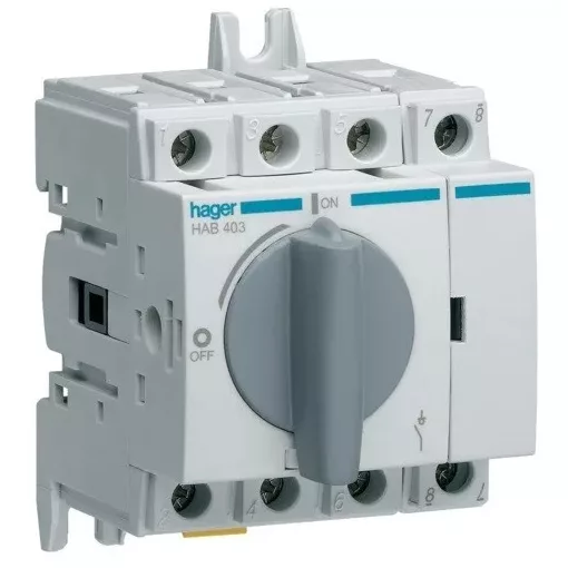 Hager HAB403, moduláris terheléskapcsoló 4P 32A 380/415V (Hager HAB403)