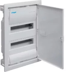   Hager Volta VU24NE Kiselosztó 24 modul, 2 sor, teli fém ajtós, műanyag váz, IP30, süllyesztett, Volta (Hager VU24NE)