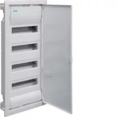   Hager Volta VU48NE Kiselosztó 48 modul, 4 sor, teli fém ajtós, műanyag váz, IP30, süllyesztett, Volta (Hager VU48NE)