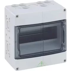   J.Pröpster 206004 KV 9109 9 TE vízálló kiselosztó 9 modul, 1 sor, szürke színű átlátszó ajtóval, IP65, falon kívüli ( J.Pröpster 206004 )