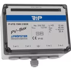   J.Pröpster 316752 TF P-VYS 1500 2 BOX előszerelt csatlakozódoboz, 2-es típus, 2MPP, IP65, 1500V ( J.Pröpster 316752 )