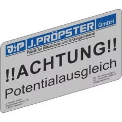   J.Pröpster 640006 HVC Figyelmeztető tábla címke, németül ( J.Pröpster 640006 )