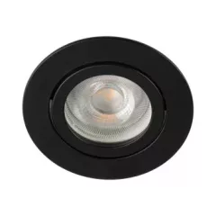   Kanlux 22436 DALLA DTO-B fekete, kerek állítható SPOT lámpa, fényforrás és foglalat nélkül, IP20-as védettséggel (Kanlux 22436)