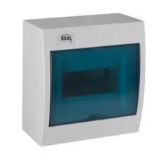   Kanlux 23611 KDB-S08T KDB műanyag kiselosztó, 8 modul, 1 sor, IP30, kék színű átlátszó ajtóval, falon kívüli (Kanlux 23611)