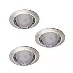   Kanlux 23848 TRIBIS II O C/M kerek beltéri SPOT lámpa 3db-os szett, 400lm 4,9W 3000K fényforrással, matt króm, GU10 foglalattal, 3x max 10W teljesítmény, IP20, 220-240V ( Kanlux 23848 )