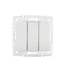   Kanlux MOWION LOGI 25076 Hármas kapcsoló, fehér burkolattal, keret nélkül, süllyesztett, csavaros bekötés, 10A 250V IP20 (Kanlux 25076)