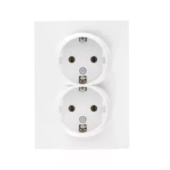   Kanlux MOWION LOGI 25095 földelt csatlakozóaljzat (dugalj) 2x2P+F fehér burkolattal, csavaros bekötés, kerettel, süllyesztett, 16A 250V IP20 (Kanlux 25095)