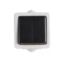   Kanlux 25352 TEKNO 05-1028-143 kettős váltóérintkezős kapcsoló(106+6), fekete, csavaros bekötés, 10AX - 250V~ (Kanlux 25352)