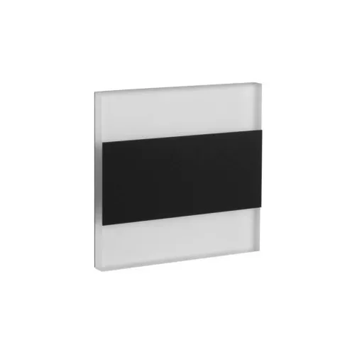 Kanlux 26848 TERRA LED B-NW szögletes beltéri lépcsővilágító lámpa fekete színben, 14 lm, 0,8W teljesítmény, 50000 h élettartammal, IP20 védettséggel, 12V DC, 4000 K (Kanlux 26848)