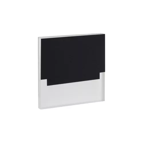 Kanlux 29853 SABIK LED B-WW szögletes beltéri lépcsővilágító lámpa fekete színben, 13 lm, 0,8W teljesítmény, 50000 h élettartammal, IP20 védettséggel, 12V DC, 3000 K (Kanlux 29853)