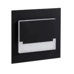   Kanlux 29854 SABIK MINI LED B-NW szögletes beltéri lépcsővilágító lámpa fekete színben, 14 lm, 0,5W teljesítmény, 50000 h élettartammal, IP20 védettséggel, 12V DC, 4000 K (Kanlux 29854)