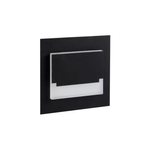 Kanlux 29855 SABIK MINI LED B-WW szögletes beltéri lépcsővilágító lámpa fekete színben, 13 lm, 0,8W teljesítmény, 50000 h élettartammal, IP20 védettséggel, 12V DC, 3000 K (Kanlux 29855)