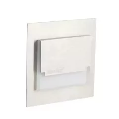   Kanlux 32490 SABIK MINI LED NW szögletes beltéri lépcsővilágító lámpa rozsdamentes acél színben, 14 lm, 0,8W teljesítmény, 50000 h élettartammal, IP20 védettséggel, 12V DC, 4000 K (Kanlux 32490)