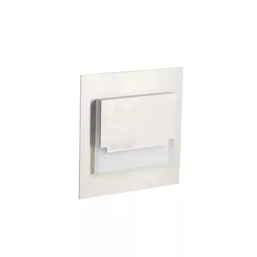 Kanlux 32490 SABIK MINI LED NW szögletes beltéri lépcsővilágító lámpa rozsdamentes acél színben, 14 lm, 0,8W teljesítmény, 50000 h élettartammal, IP20 védettséggel, 12V DC, 4000 K (Kanlux 32490)