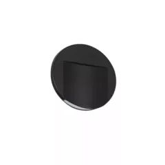   Kanlux 33334 ERINUS LED O B-WW kerek beltéri lépcsővilágító lámpa fekete színben, 15 lm, 0,8W teljesítmény, 30000 h élettartammal, IP20 védettséggel, 12V DC, 3000 K (Kanlux 33334)